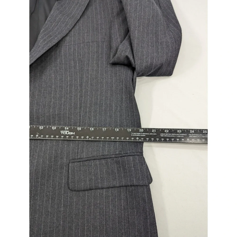Jos. A. Bank Blazer Sport Suit Jacket Wool Cashmere 41R Charcoal Gray Pin Stripe